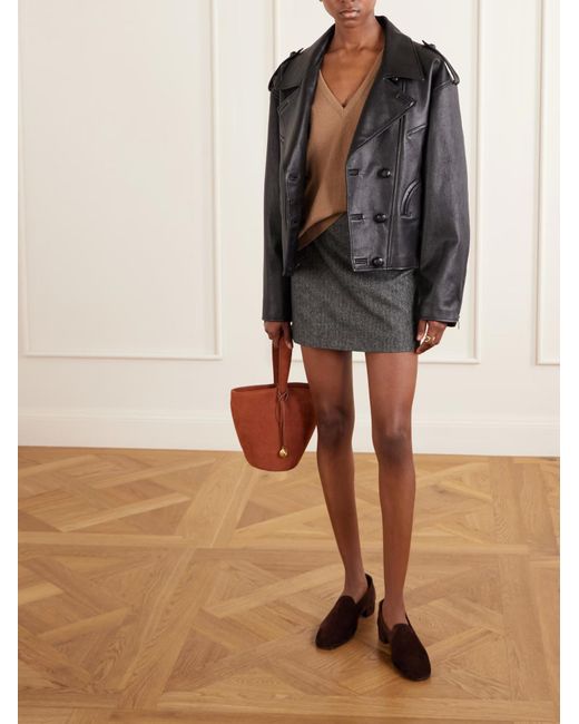 Blazé Milano Black Double-Breasted Leather Jacket