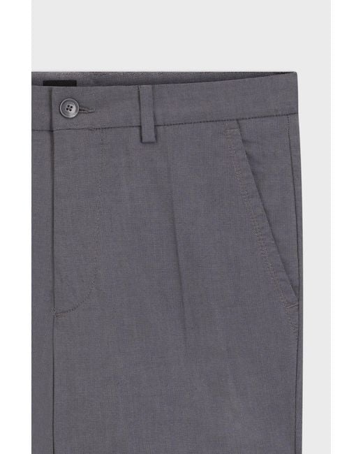 Boss Gray Pressed-Crease Tapered Trousers for men