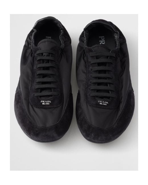 Prada Black Collapse Lace-Up Sneakers