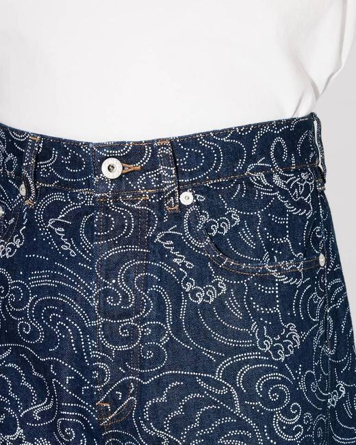 KENZO Blue Star Tiger' Asagao Straight Jeans for men