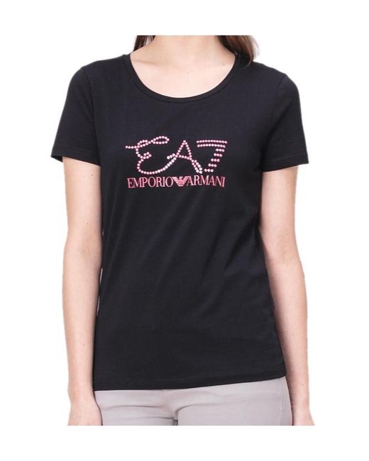 EA7 Black Logo Printed T-Shirt