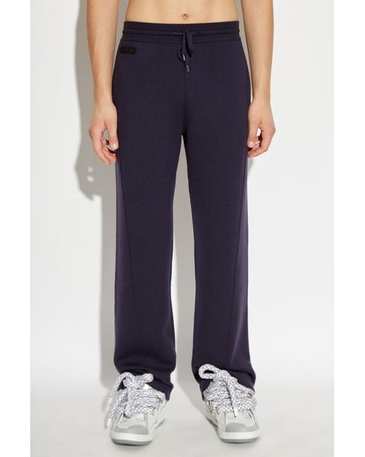 Lanvin Blue Logo Patch Track Pants for men