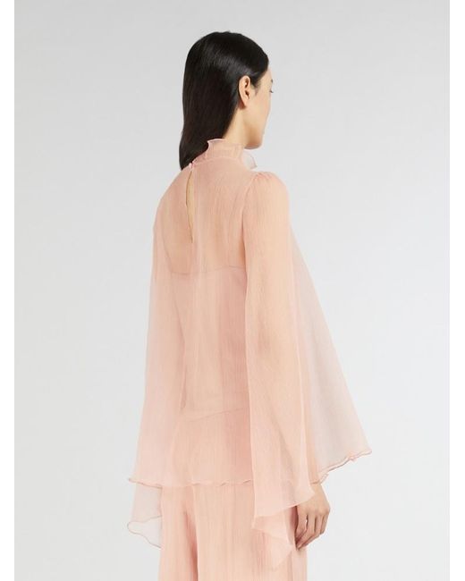 Max Mara Pink Maniero Chiffon Top