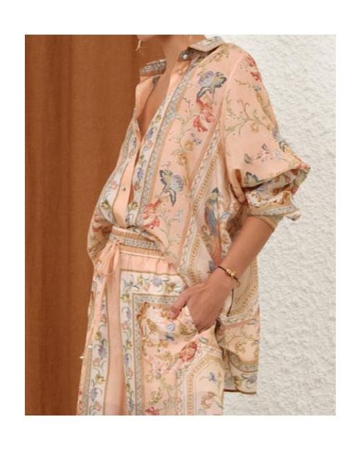 Zimmermann Brown Roselight Relaxed Print Top