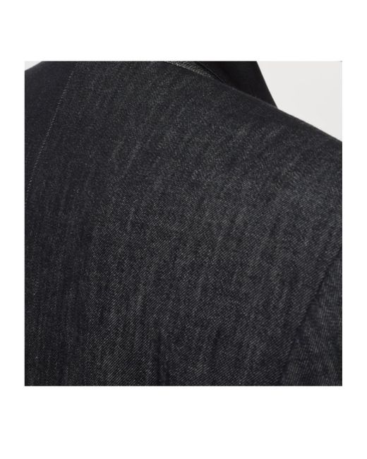 Brunello Cucinelli Black Double-Breasted Denim Blazer