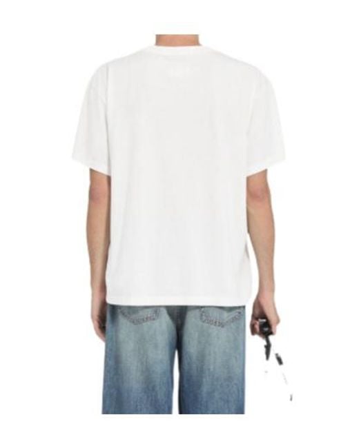 MM6 by Maison Margiela White Graphic Print T-Shirt for men
