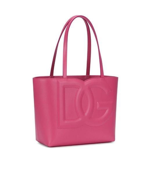 Dolce & Gabbana Pink Small Dg Logo Handbag