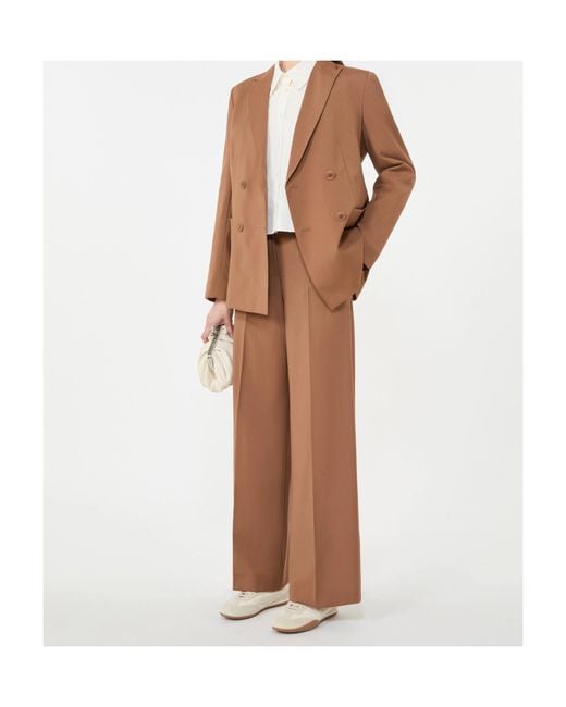 Weekend by Maxmara Brown Double-Brebreasted Wool Suit Jacket