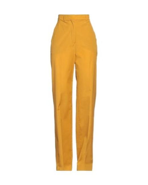 Max Mara Orange Solid-Colored Straight-Leg Pants