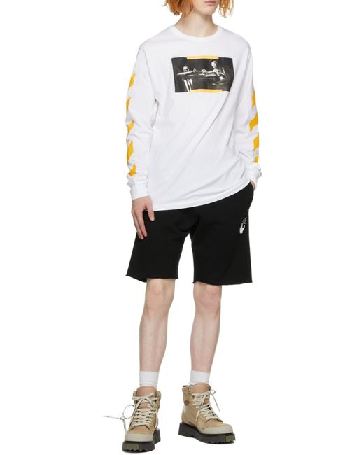 Off-White c/o Virgil Abloh White Caravaggio Painting Printed Crewneck T-Shirt for men