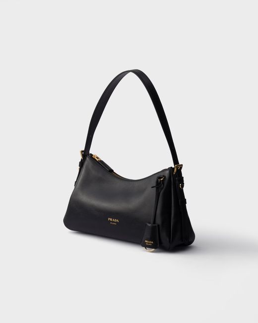 Prada Black Aimée Medium Leather Shoulder Bag