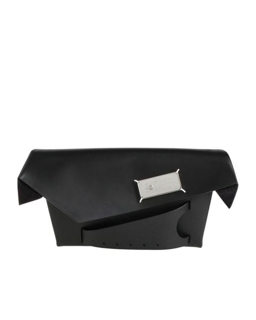 Maison Margiela Black Large Lychee Grain Clutch Bag