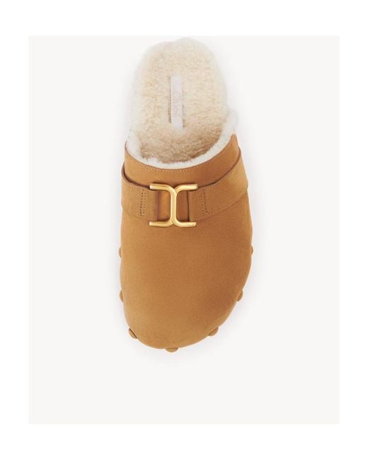 Chloé Brown Flat Slippers