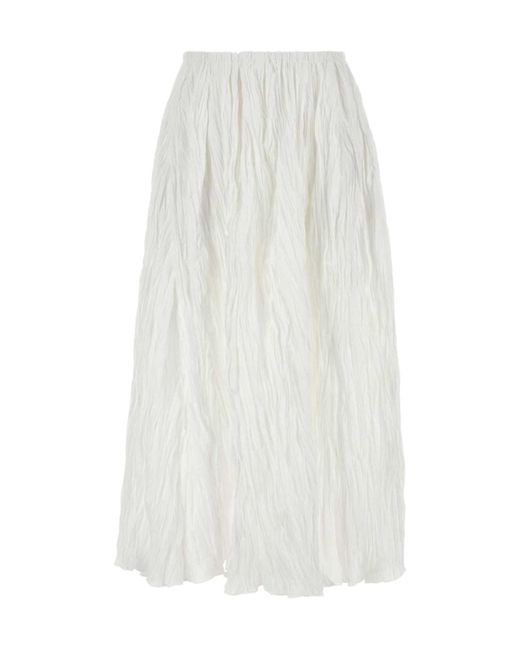 Co. White Pleated Maxi Skirt