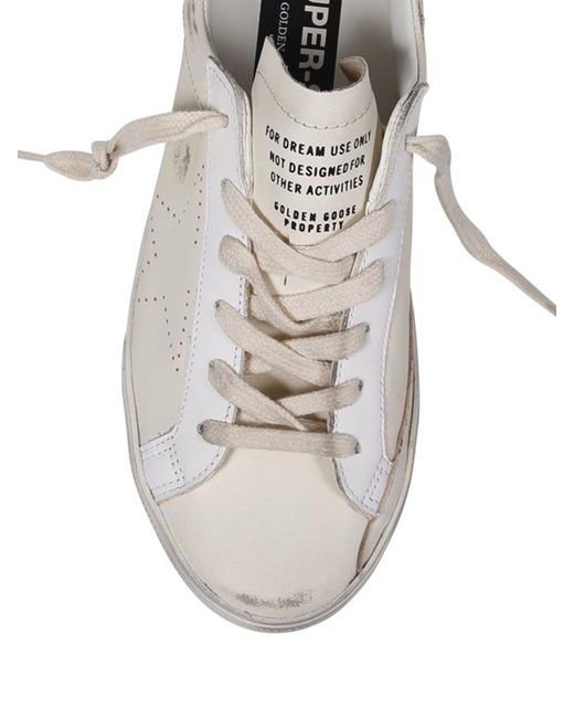 Golden Goose Deluxe Brand White Super Star Lace-Up Sneakers