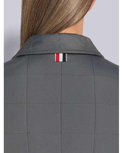 Thom Browne Gray Stripe Detail Down Jacket
