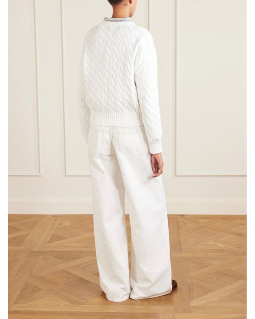 Polo Ralph Lauren White Long-Sleeved Crewneck Jumper