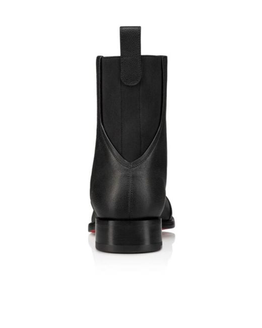Christian Louboutin Black Boabi Leather Chelsea Boots for men