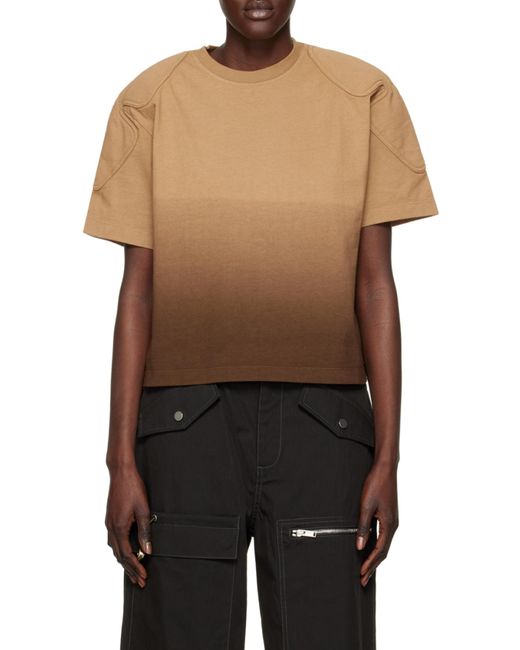 Dion Lee Brown Gradient-Effect Short-Sleeved T-Shirt