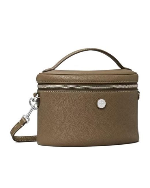 Tory Burch Metallic Pebble Top-Handle Vanity Case