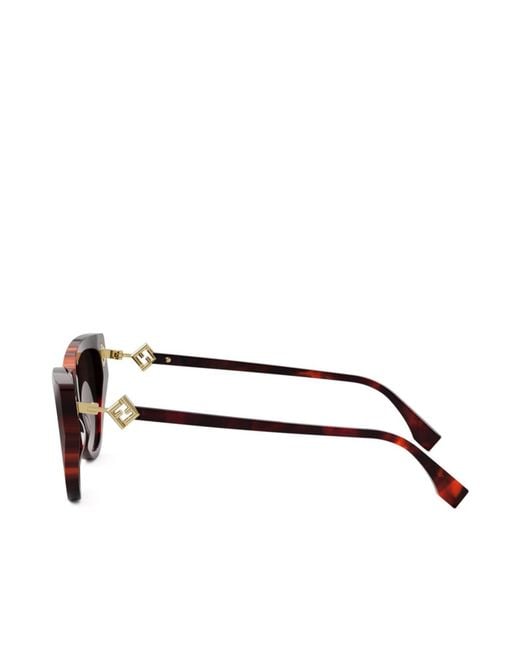 Fendi Brown Eyewear Cat-Eye Frame Sunglasses