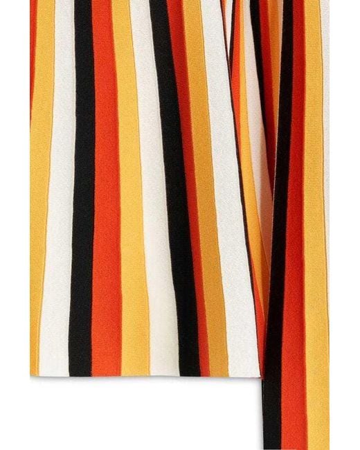 Chloé Orange Chloé Off-Shoulder Striped Top