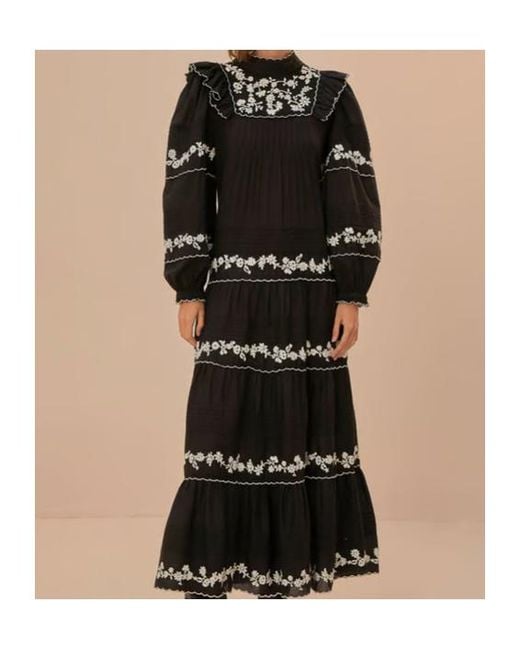 Farm Rio Black Long Sleeve Dress