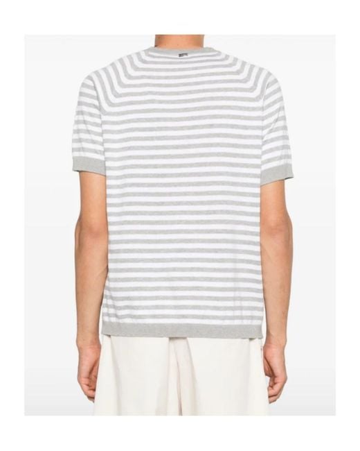 Herno White Striped T-Shirt for men