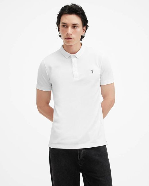 AllSaints White Reform Polo Shirt for men