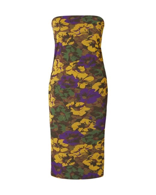 Saint Laurent Multicolor Floral Motif Strapless Mini Dress