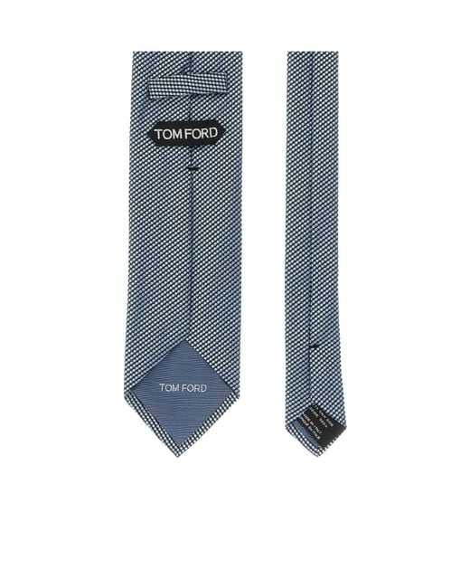 Tom Ford Blue Pointed Tip Satin Tie for men