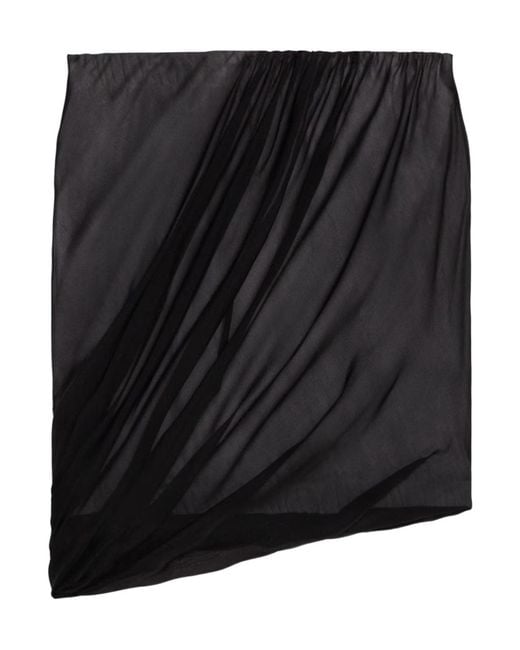 Helmut Lang Black Silk Bubble Skirt