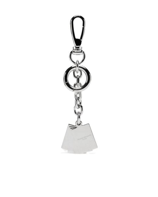 Maison Margiela White Playing Card Charm Keyring for men