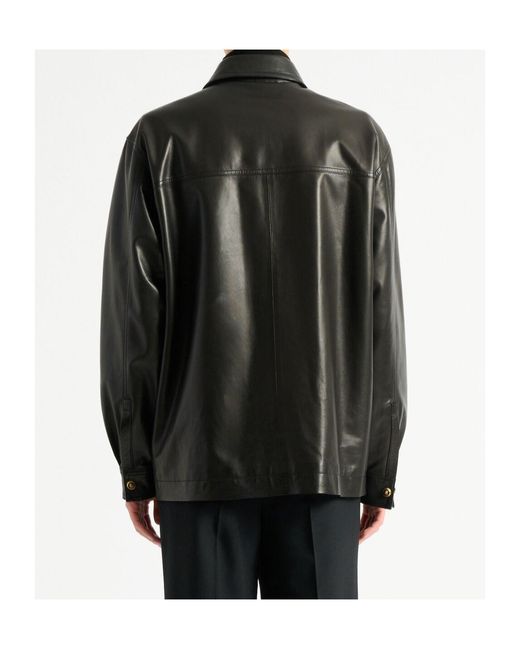 Balmain Black Collared Button-Up Jacket for men