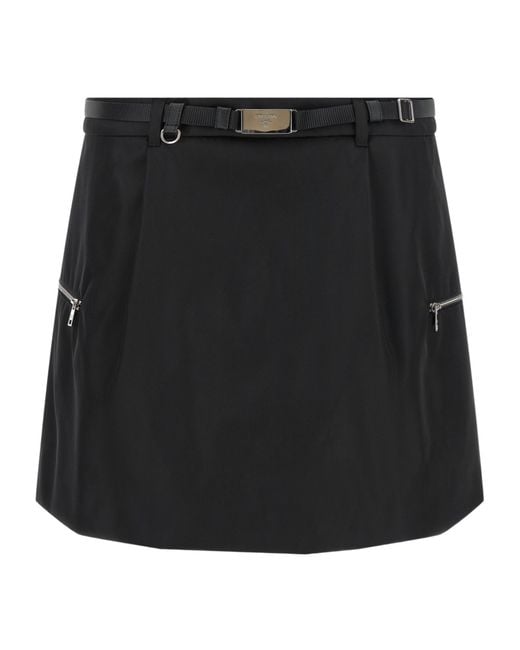Prada Black Belted Mini Skirt