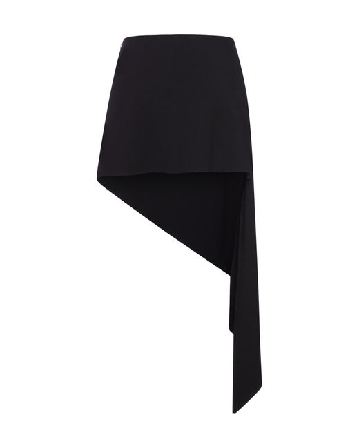 Alaïa Black Asymmetric Wool Skirt