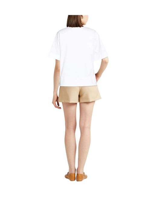 Max Mara White Solid Color T-Shirt