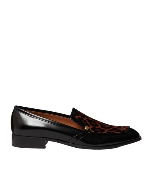 Stella McCartney Black Leopard-Print Loafers