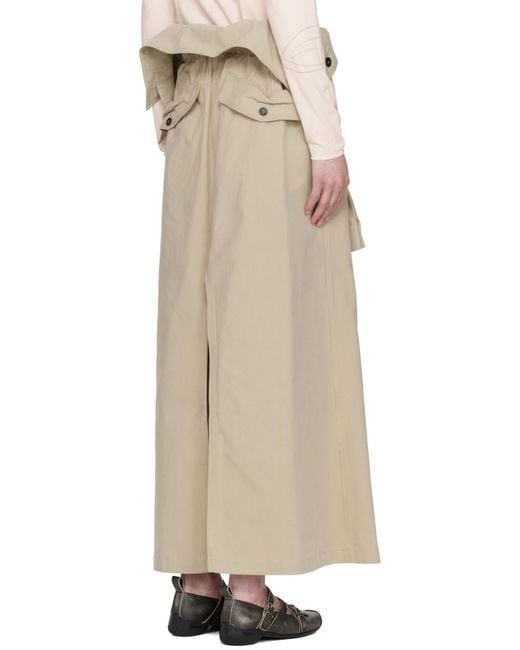 OPEN YY Natural Wrapped Maxi Skirt