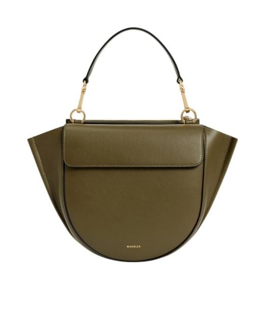 Wandler Green Small Hortensia Flap Top-Handle Tote Bag