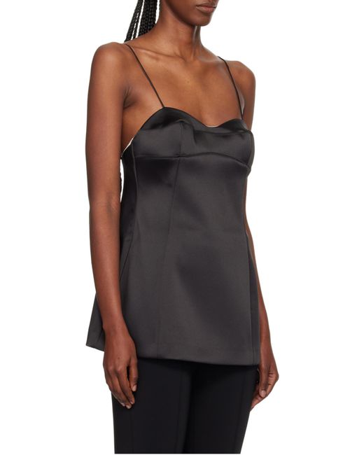 Rohe Black Satin Thin Strap Top