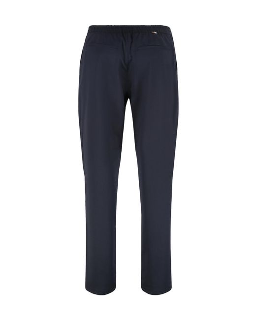 Canali Blue Drawstring Wool Pants for men