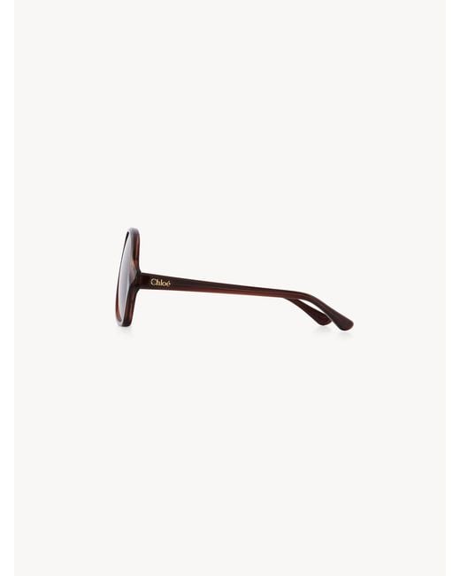 Chloé Brown Salomé Pilot-Frame Sunglasses