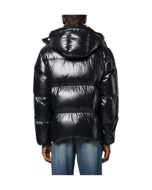 Duvetica Black Logo-Patch Padded Jacket for men