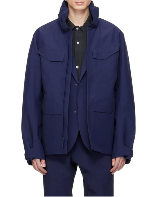 Veilance Blue Flap Pocket Casual Jacket for men
