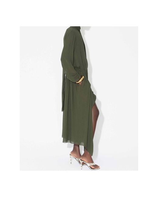 Alaïa Green Alaïa Georgette Ruffle Pants