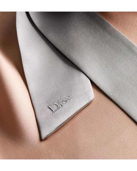 Dior Natural Short-Sleeved Blouse With Rear Tie