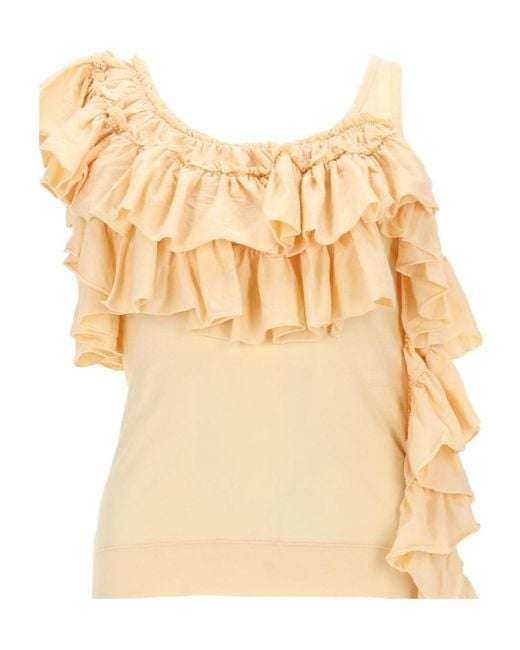 Dries Van Noten Natural Humza Ruffled Tank Top