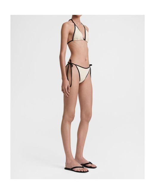 Totême Metallic Contrasting-Border Triangle-Cup Bikini Top