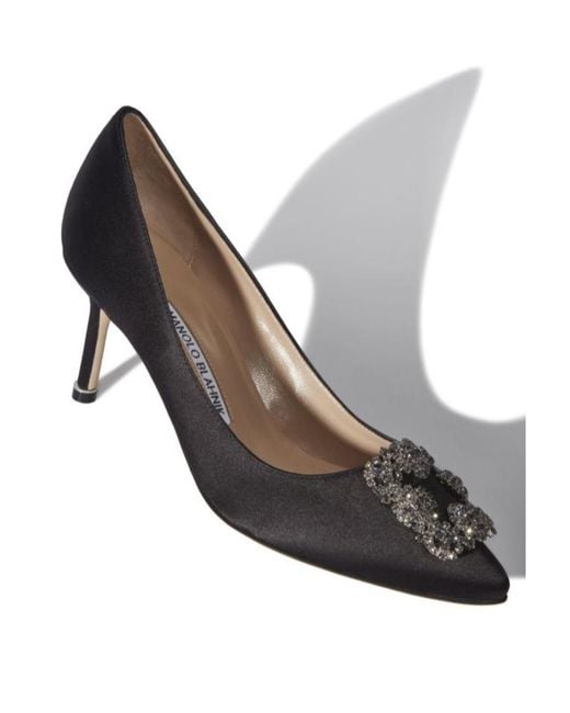 Manolo Blahnik Black Hangisi Pointed-Toe Pumps